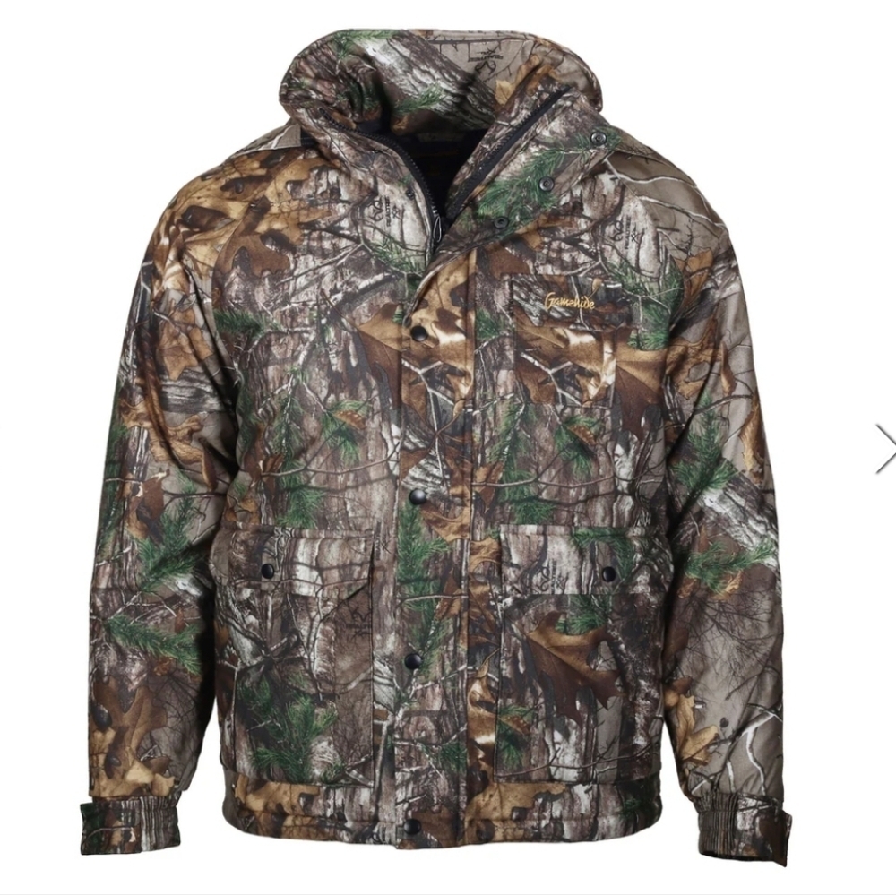 Gamehide Wind & Waterproof Insulated Flatland Parka Size Large Camouflage Warm